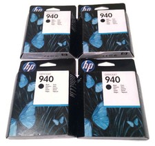 Job lot Genuine Original Hp 940 Black C4902AE Ink Cartridges Joblot Boxed x4 uk