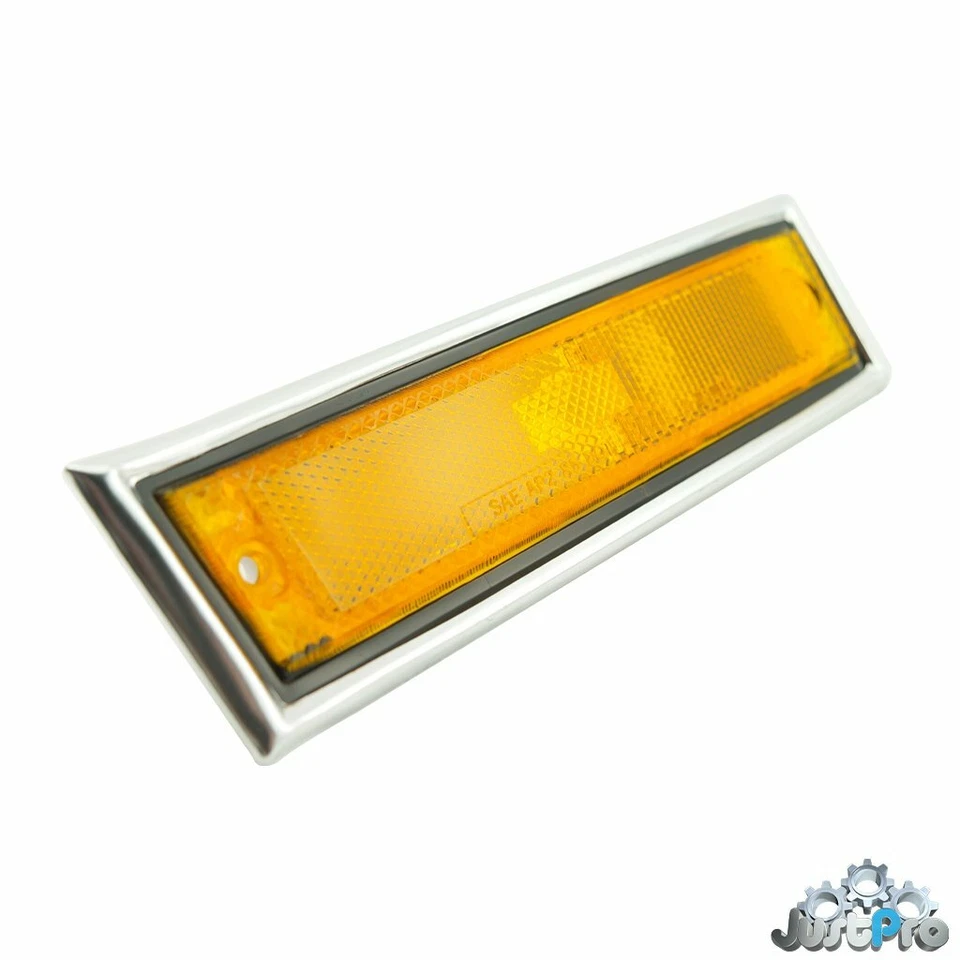 TYC Side Marker Light Corner Lamp w/ Chrome trim 81-91 GMC Chevy Pickup Amber - Image 2 of 4