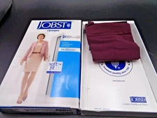 Jobst Opaque 15-20 mmHg Closed Toe Knee High Cranberry Compression Stockings Med