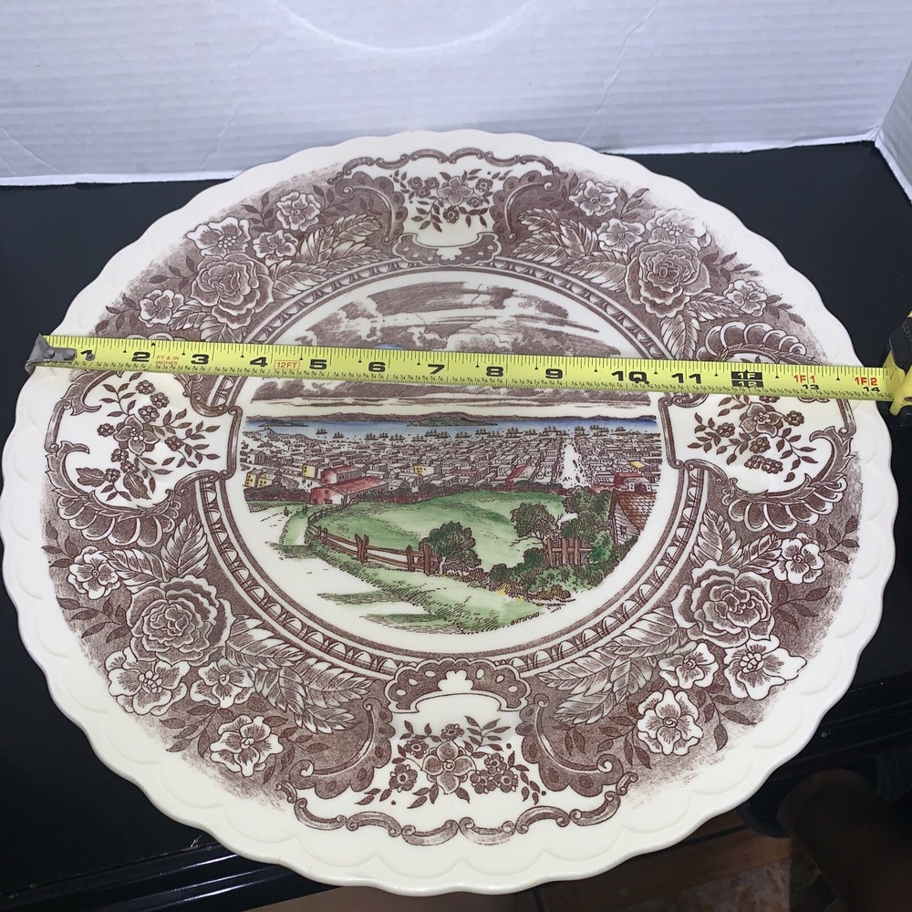 Vernon Kilns 1860 hand-painted 14-inch large vintage chop plate  