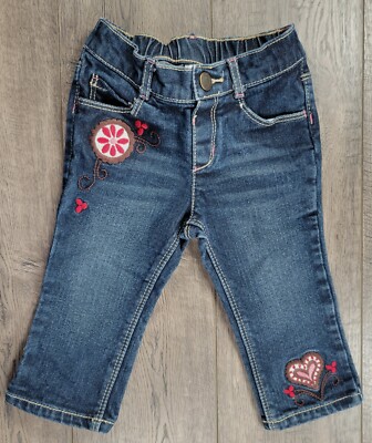 Baby Girl Gymboree 12-18 Month Alpine Sweetie Elastic Back Jeans