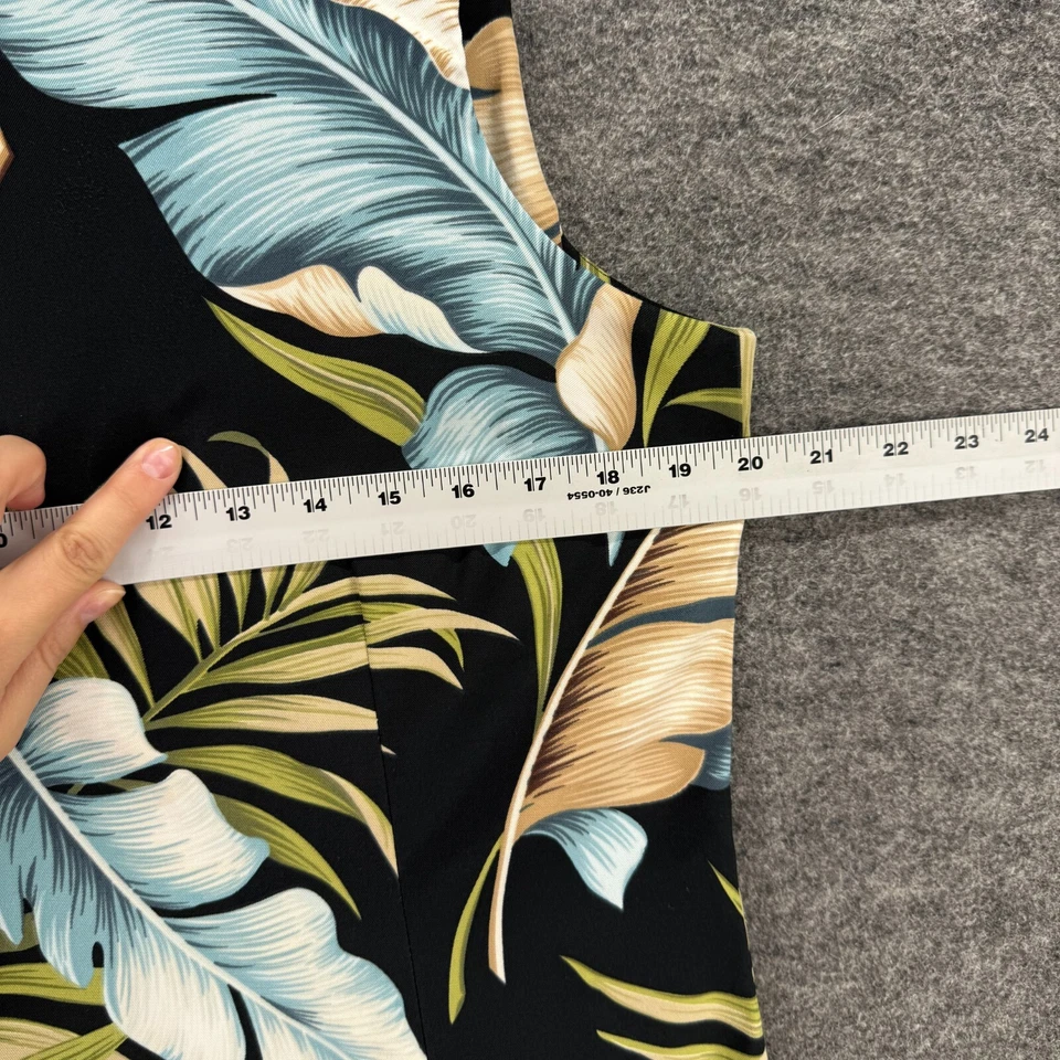 Vestido AGB Mujer 14 Negro Floral Cambio Midi Cremallera Sin Mangas Informal Elastizado Foto 4 de 4