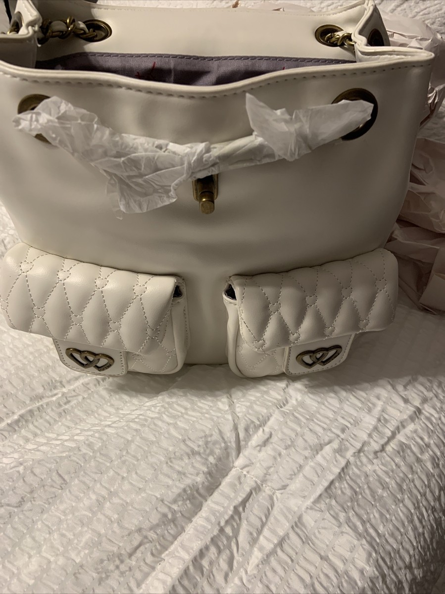 betsey Johnson Xolea Quilted White Backpack | eBay
