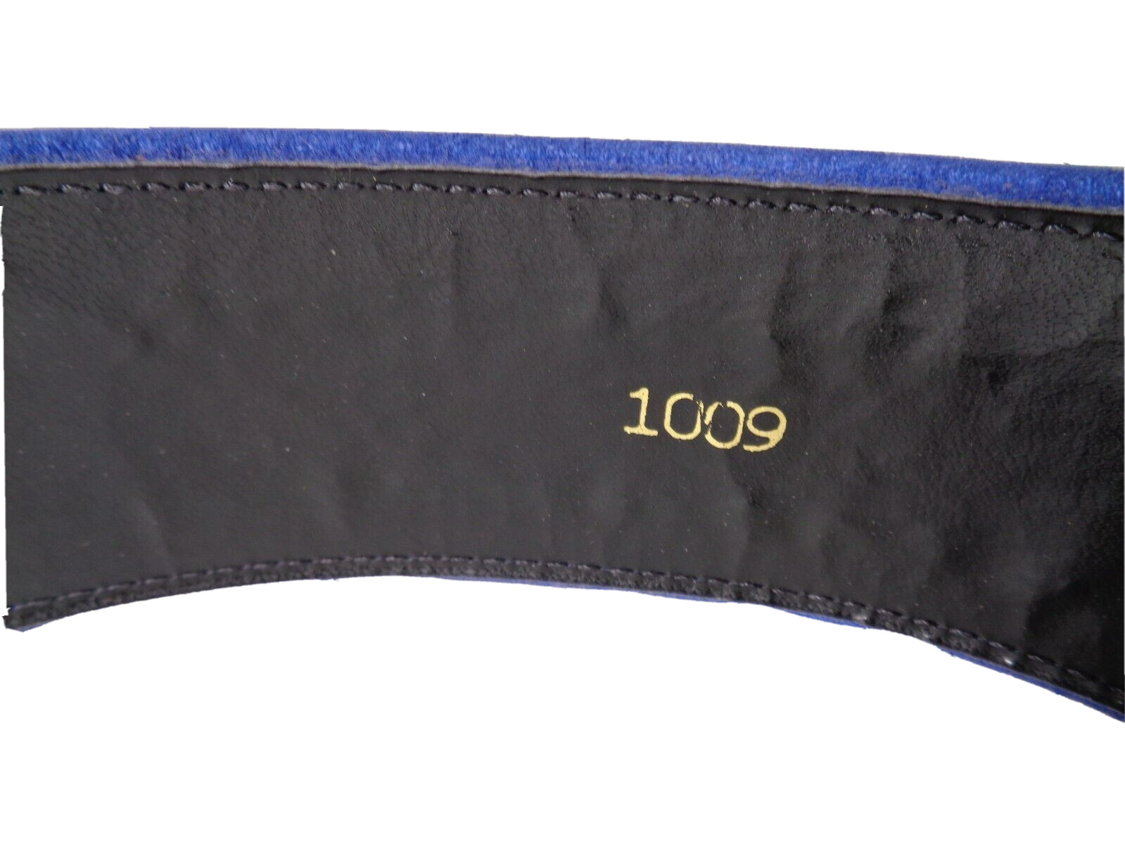 Rare Womens Designer Blue Suede Texture Wide Waist Belt for Dresses Size M image 7