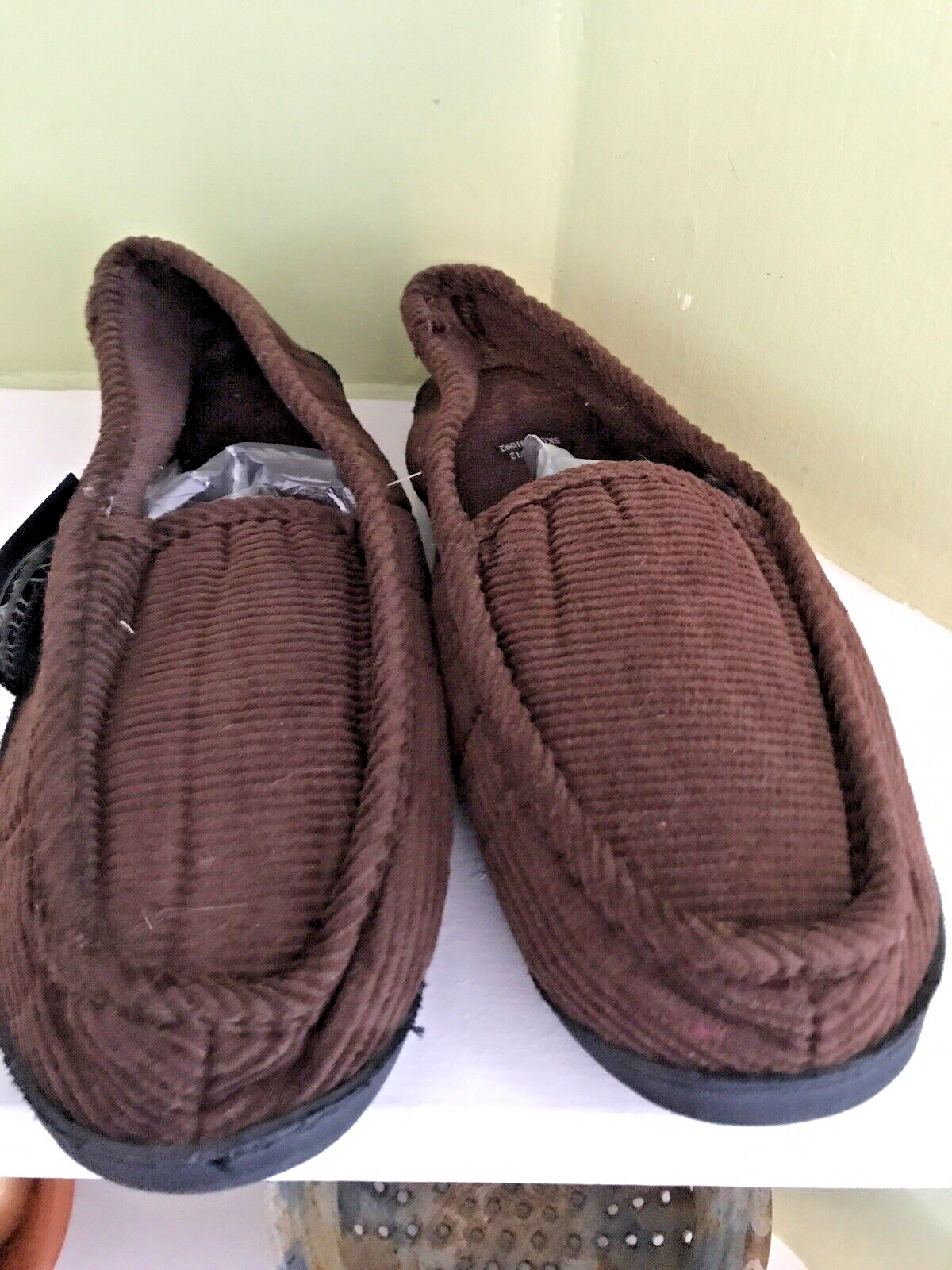 SAOLA Ciabatte uomo Highland tessuto marrone slip on suola ammortizzata taglia 11 12 XL