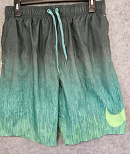 Nike Swim Men's M Rush Green Ombre Breaker Volley Short Swim Trunk Drawstring