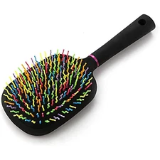 Eudous 1000RB Rainbow Paddle Mane and Tail Brush Detangler Plastic Forky Comb fo
