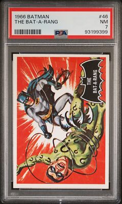 PSA 7 The Bat-A-Rang Riddler #46 1966 Topps Batman Vintage Card ...