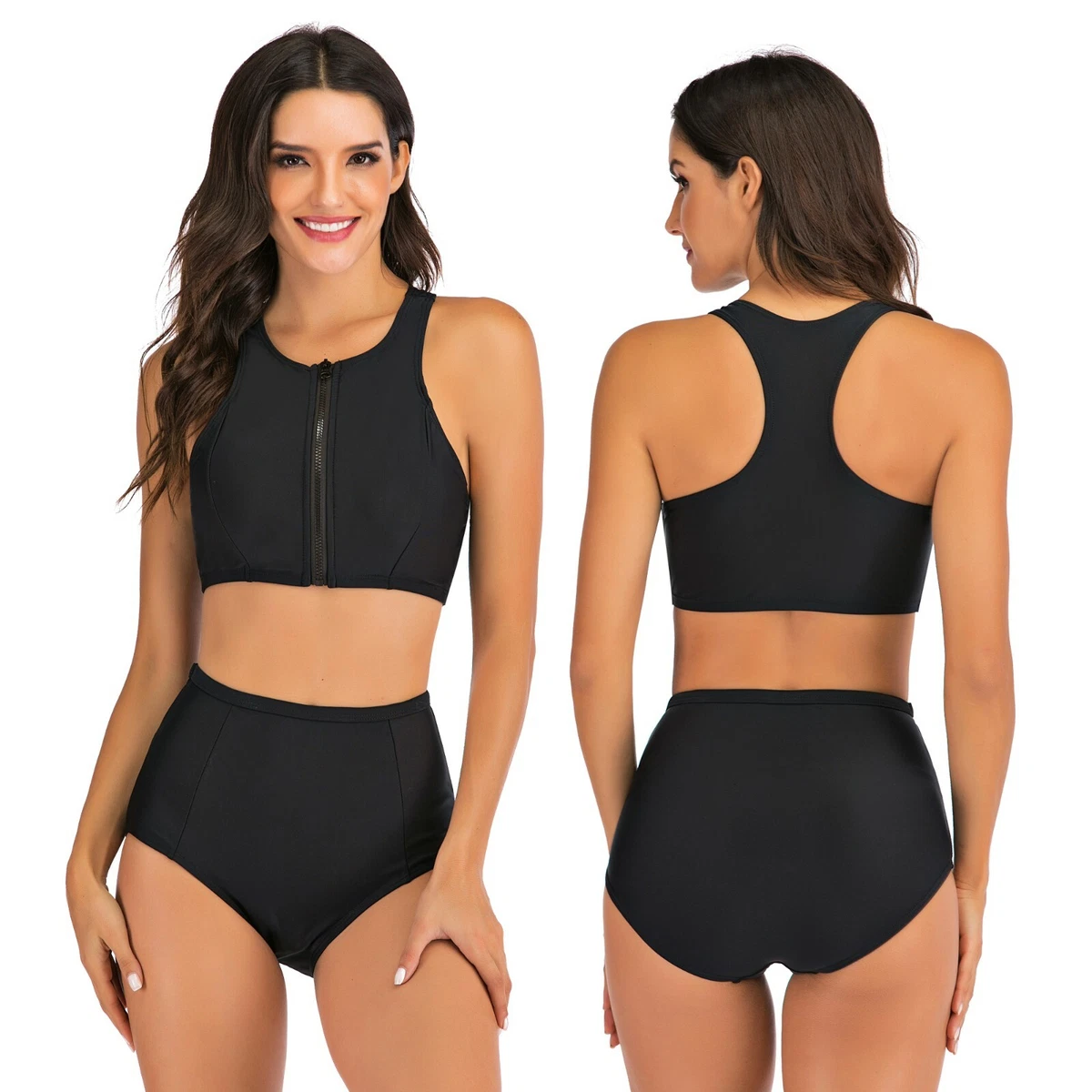 Women Two Piece Swimsuit Push Up Padded High-Waisted Swimwear