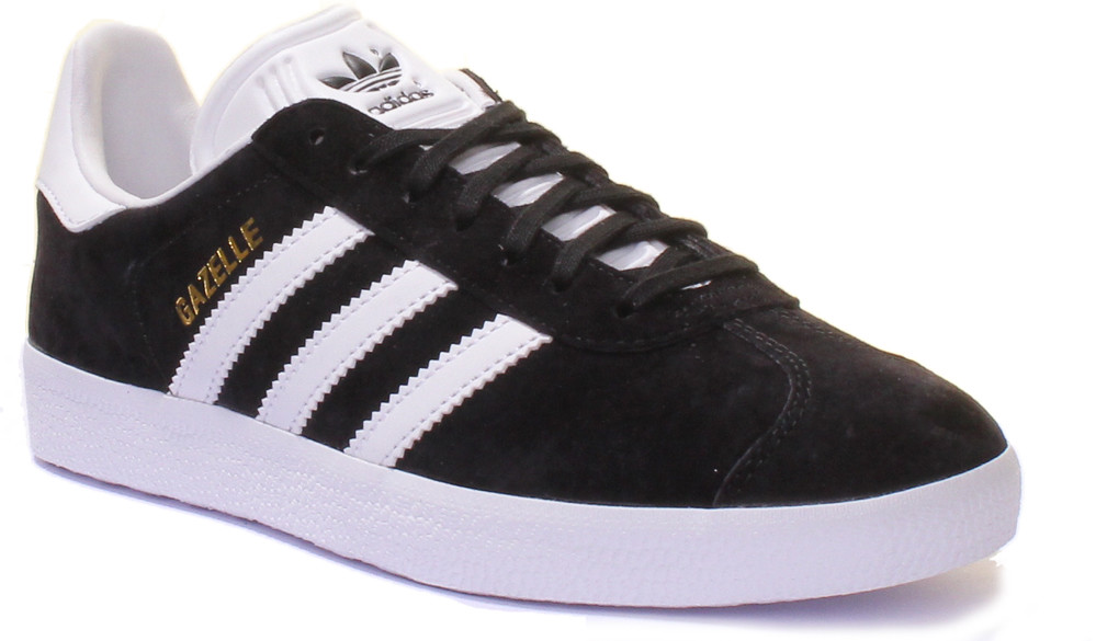 Adidas Gazelle Mens Black White Suede Leather Trainers UK Size 6