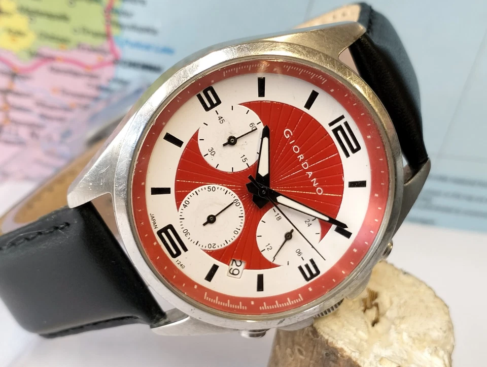 CRONÓGRAFO GIORDANO CUARZO 1240.VD53 JAPÓN HOMBRE COMPLETO FUNCIONANDO TODO ORG. VINTAGE Foto 2 de 4