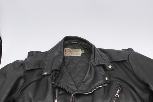 Vintage Retro Excelled Cowhide Leather Motorcycle Jacket Size 42 Made in USA - Picture 4 of 6