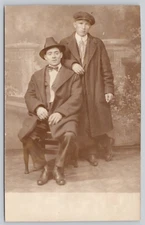 Handsome Young Men Studio Portrait Postcard Peaky Blinders Theme Gangster RPPC