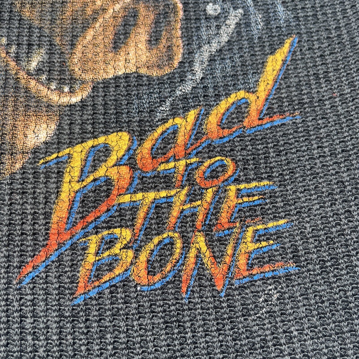 VINTAGE 3D Emblem HARLEY DAVIDSON 1987 BAD TO THE BONE Long VINTAGE 3D Emblem HARLEY DAVIDSON 1987 BAD TO THE BONE Long