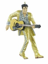 Elvis Presley In Gold Suit Playing Guitar Christmas Ornament