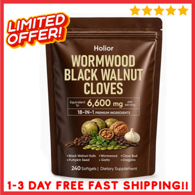 Holior 18-in-1 Black Walnut & Wormwood Herbal Blend for 240 Count (Pack of 1)