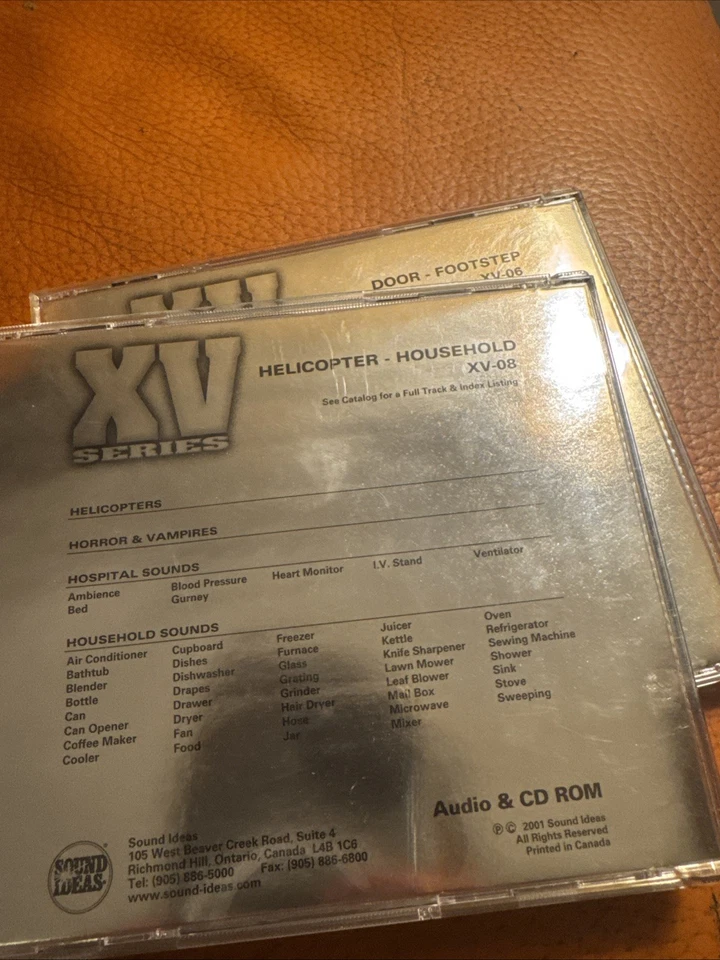 Sound Ideas XV Series Sound Effects Library 2001. 2 CDs (XV 06, XV 08) + CD-ROMs - Image 3 of 4