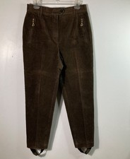 Vintage Escada Margaretha Ley Corduroy Stirrup Pants 40 Eu / US 8 Brown Flaw