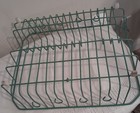 Vtg 40s/50s Rubberized Coated Wire Dish Drainer Rack w/Feet Art Deco Green 17.5" — photo 5
