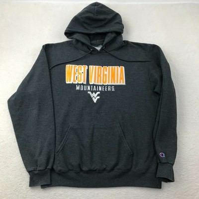 West Virginia Mountaineers Hoodie Sweatshirt Mens Large Grey