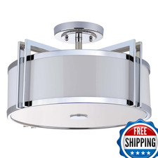 Safavieh Lighting Collection Orb Chrome 17-Inch Diameter Semi Flush Mount