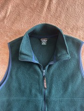 LL Bean Sweater Vest Womens Large Green Polar...