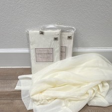 Platinum Collection Crushed Voile Sheer Rod Pocket Panel Ivory 50x84 Polyester 2