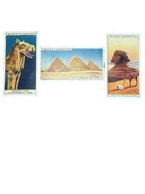 Wills Cigarette Cards Wonders of the Past Lot of 3 Egypt Gizeh Vintage