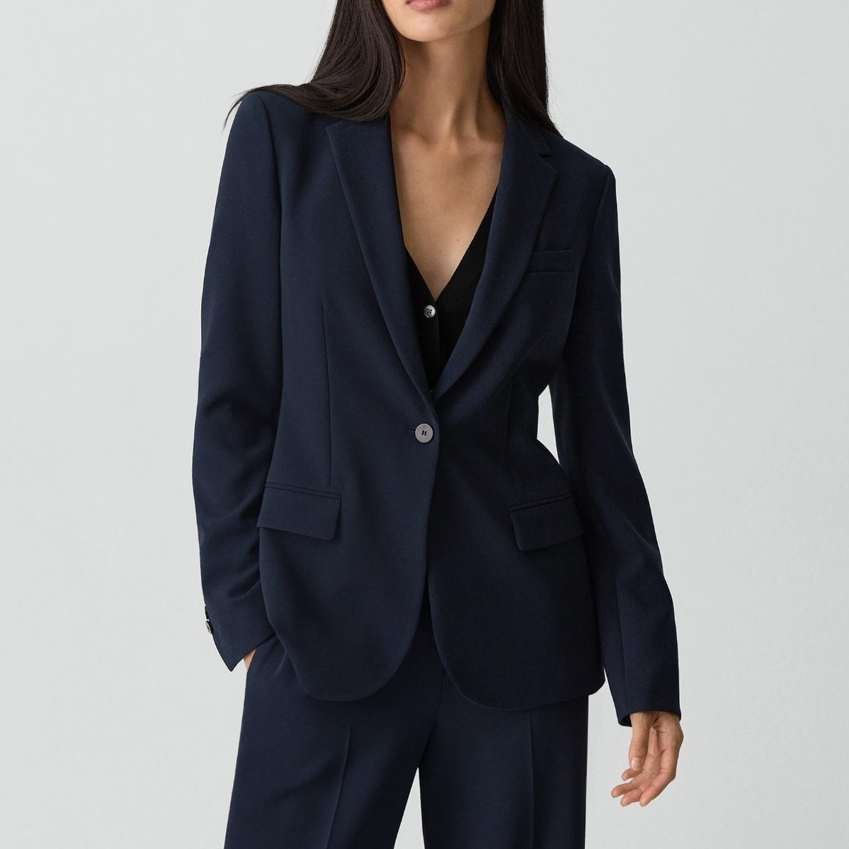 NWT Theory Staple Blazer in Admiral Crepe, Deep Navy - Office to