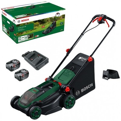 Bosch Akku-Rasenmäher ROTAK18V2-38, incl. 2x Akku 4 Ah, Ladegerät, Karton