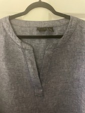 Tahari Tank Shift Dress, 100% Linen, Chambray Color 2X