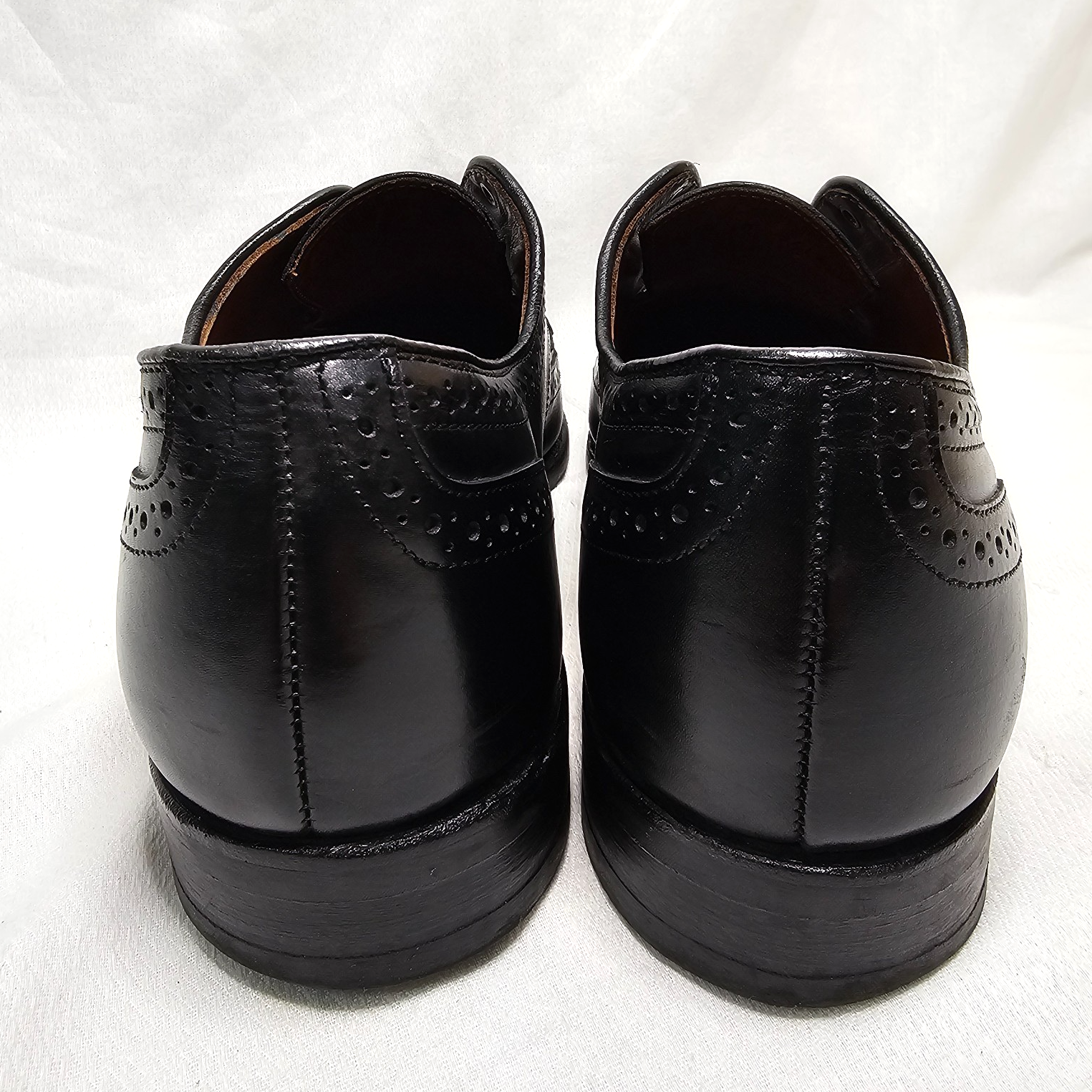 SAOLA Allen Edmonds Lombard 2612 Brogue derby alare in pelle nera taglia 11 5D