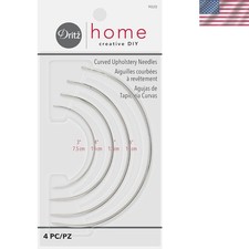 Curved Upholstery Hand Needles - 4-Piece Set in Stainless Steel, Sizes 3 to 6"