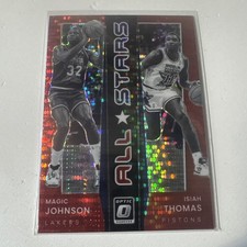 Magic Johnson and Isiah Thomas 2021 Donruss Optic All-Stars Red Pulsar #9 Sp
