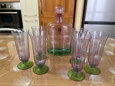 Carlo Moretti Decanter Cocktail e 6 bicchieri in Vetro di Murano set Cognac