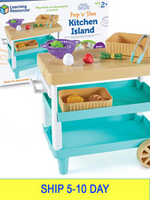 Learning Resources New Sprouts Prep n Store Kitchen Island, 11 Pieces, Ages 2