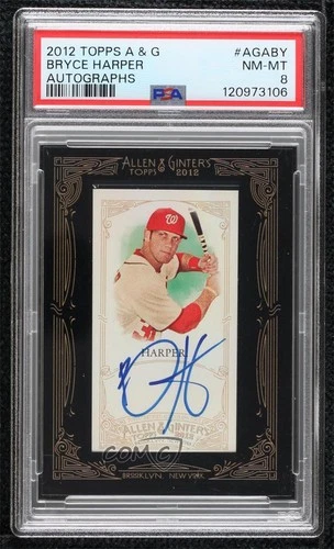 2012 Topps Allen & Ginter's Framed Mini Bryce Harper PSA 8 Rookie Auto RC