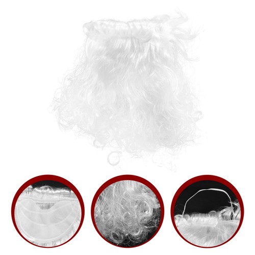 Santa Claus Beard Long White Artificial Beard Cosplay Costume Accessory - Bild 7 von 12