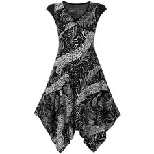 Unbranded Womens XS Asymmetrical Midi Dress Abstract Boho Elegant Quiet Luxury