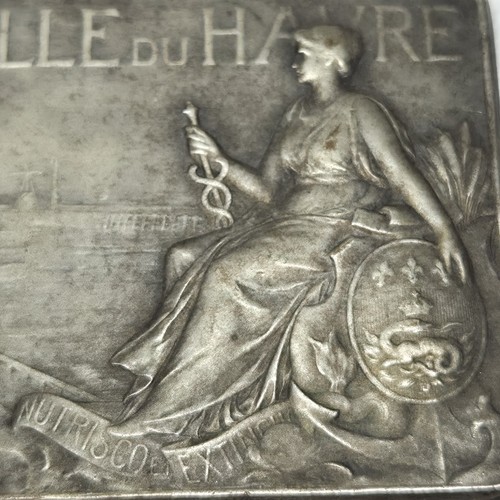 02L1 ANCIENNE MÉDAILLE BRONZE ARGENTE VILLE DU HAVRE GRAVEUR HIPPOLYTE LEFEBVRE - Photo 3 sur 4