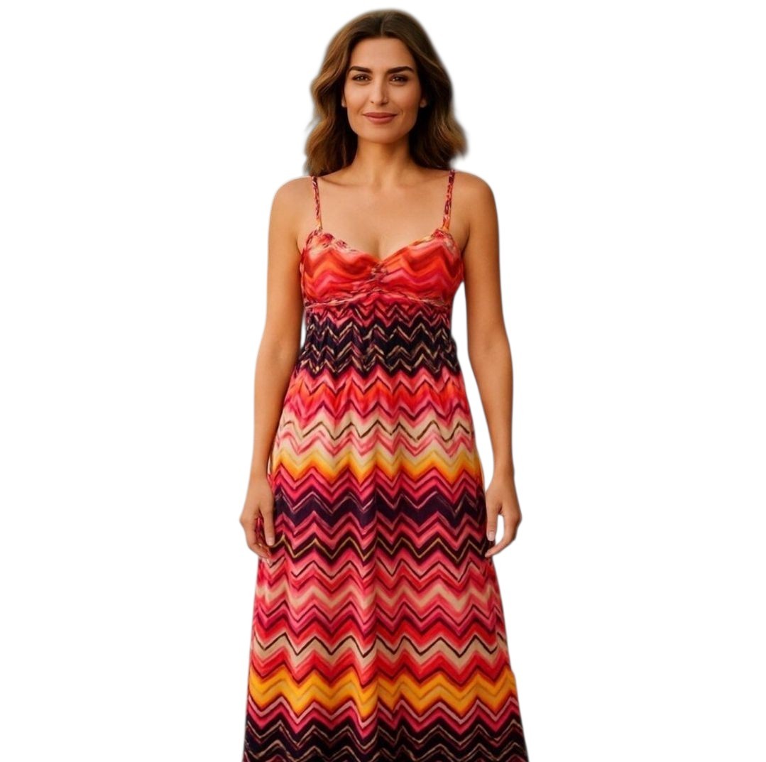 Bisou Bisou Zig Zag Lined Pullover Multi-Color Br… - image 1