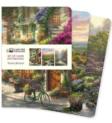 Thomas Kinkade Set of 3 MIDI Notebooks | Flame Tree Publishing | Englisch | Buch