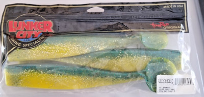 Musky Baits -Lunker City Soft Plastic, 8'' Shaker, Mahi Mahi, Swimbait