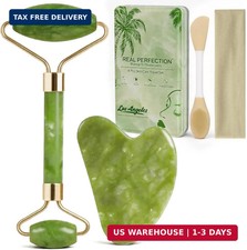 Real Perfection Gua Sha Facial Tools Face Roller for Wrinkles Jade Roller and Gu