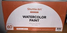 Shuttle Art School & Office Watercolor Paint Set HUGE 60 Pack 12 Colors NEW