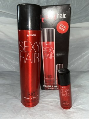SEXY HAIR BIG Spray and Play 10 oz & Root Pump Plus Mousse 1.5 Oz 2 Bottles Set