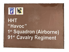 US Army 173rd Airborne Sky Soldiers Havoc 1st Sqdn 91st Cavalry Schild Sign