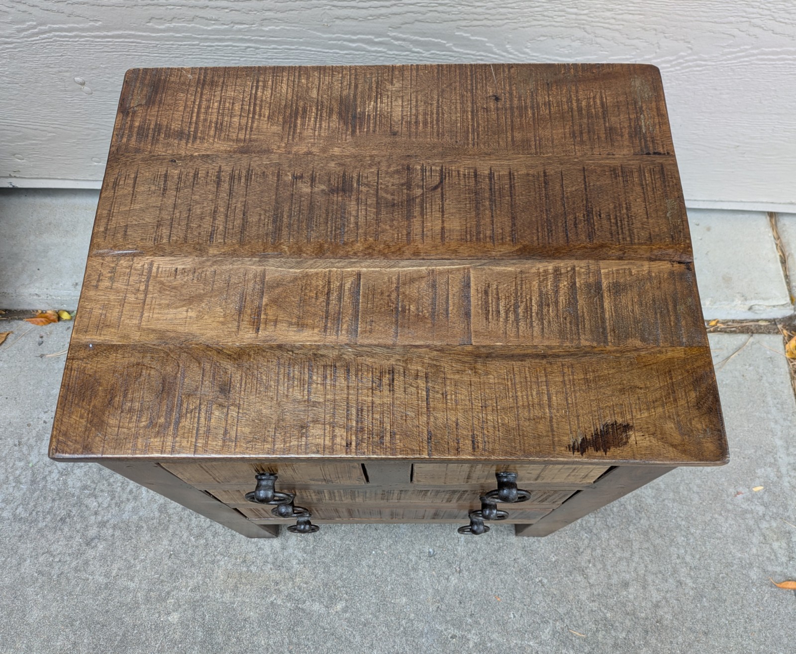 Vintage Rustic Farmhouse Asian Solid Wood Nightstand Table Chest of Drawers T23