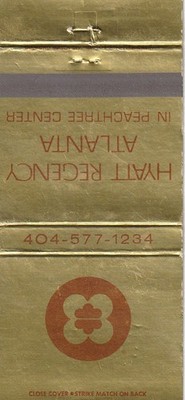UNSTRUCK MATCHBOOK COVER - HYATT REGENCY HOTEL - ATLANTA GEORGIA - PEACHTREE