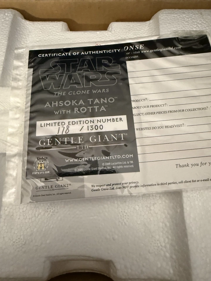 ASHLEY ECKSTEIN FIRMADO Ahsoka Tano con Estatua de Maqueta Rotta 178/1300 🔥JSA 🔥 Foto 4 de 4